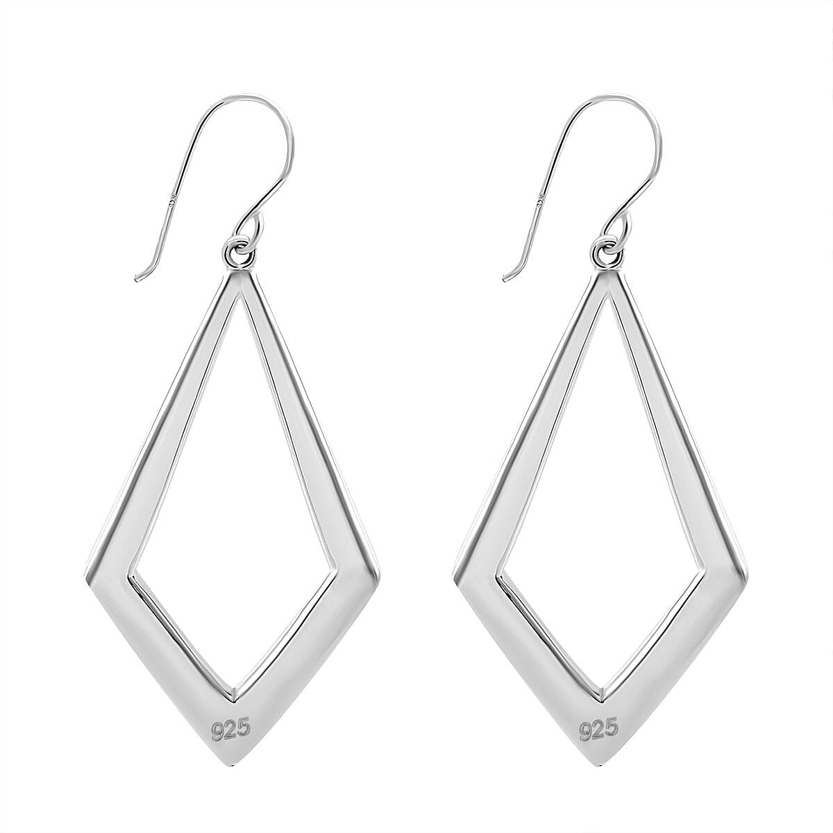 JCK Vegas Closeout - Sterling Silver Kite Shaped Earrings, Silver Wt. 6.8 Gms