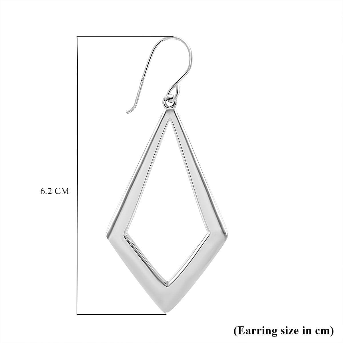 JCK Vegas Closeout - Sterling Silver Kite Shaped Earrings, Silver Wt. 6.8 Gms
