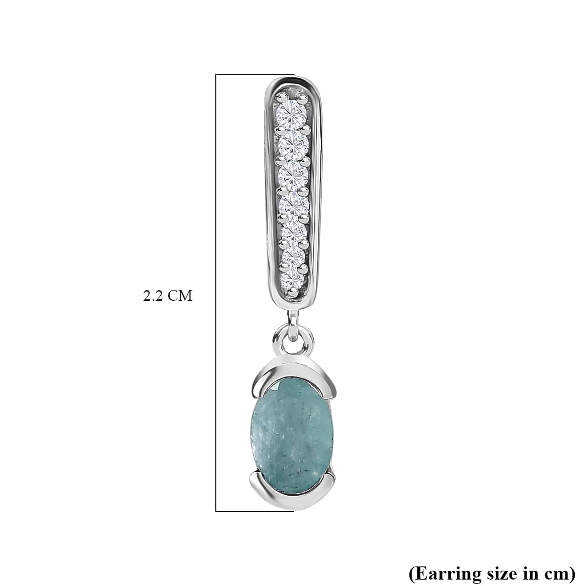 Grandidierite & Natural Zircon Dangle Earrings in Rhodium Overlay Sterling Silver 1.12 Ct