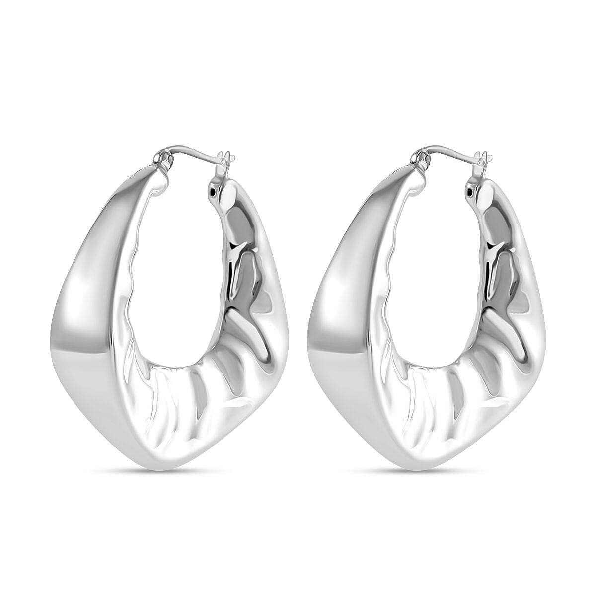 Designer Inspired- Sterling Silver Earring With Clasp, Silver Wt. 11 Gms