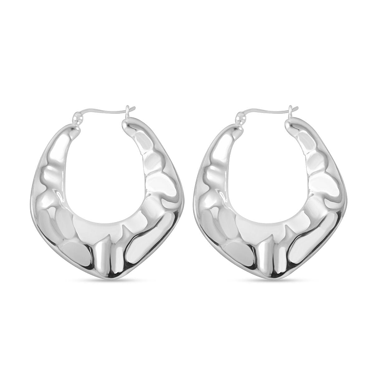 Designer Inspired- Sterling Silver Earring With Clasp, Silver Wt. 11 Gms