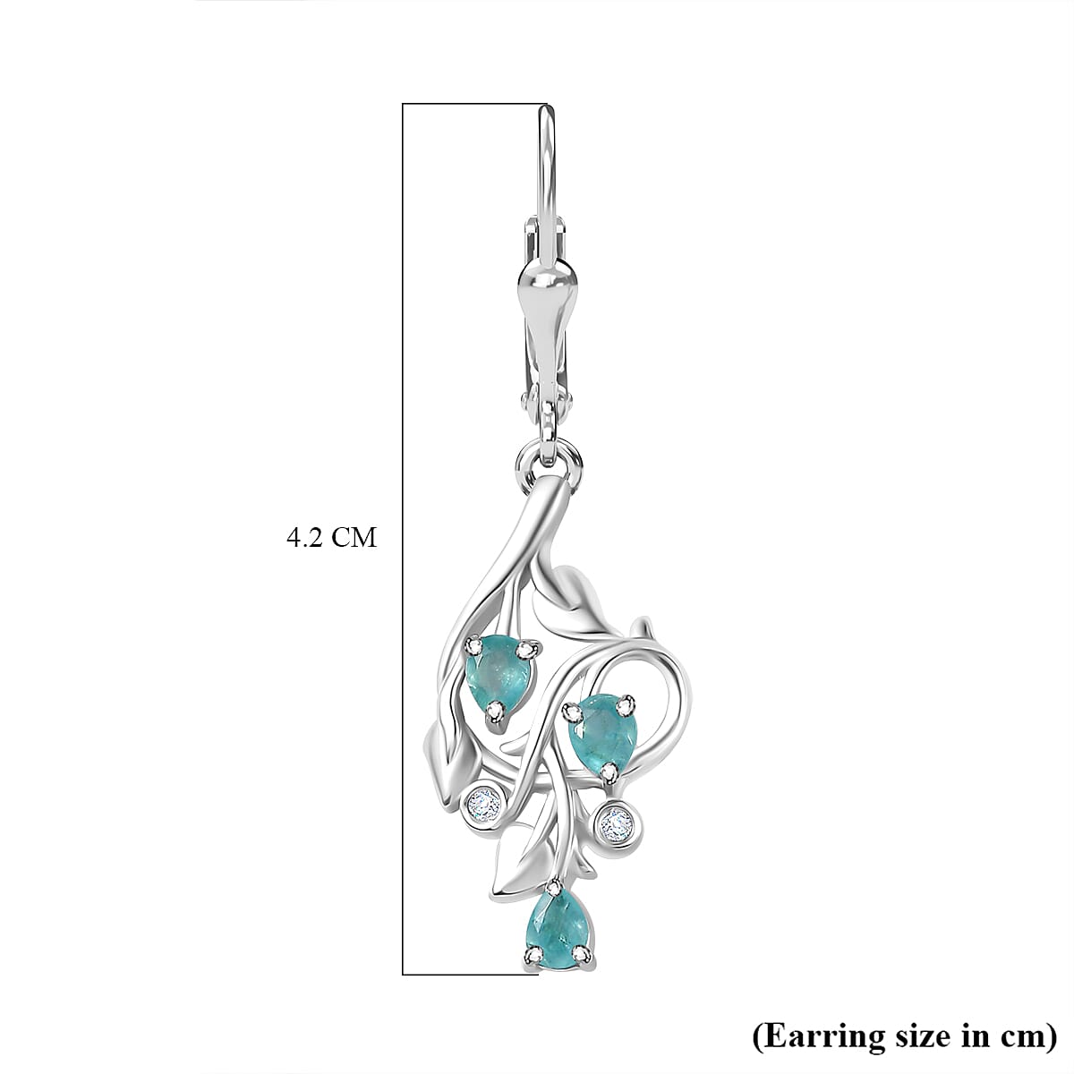 Grandidierite & Natural Zircon Dangle Earrings in Rhodium Overlay Sterling Silver 1.03 Ct