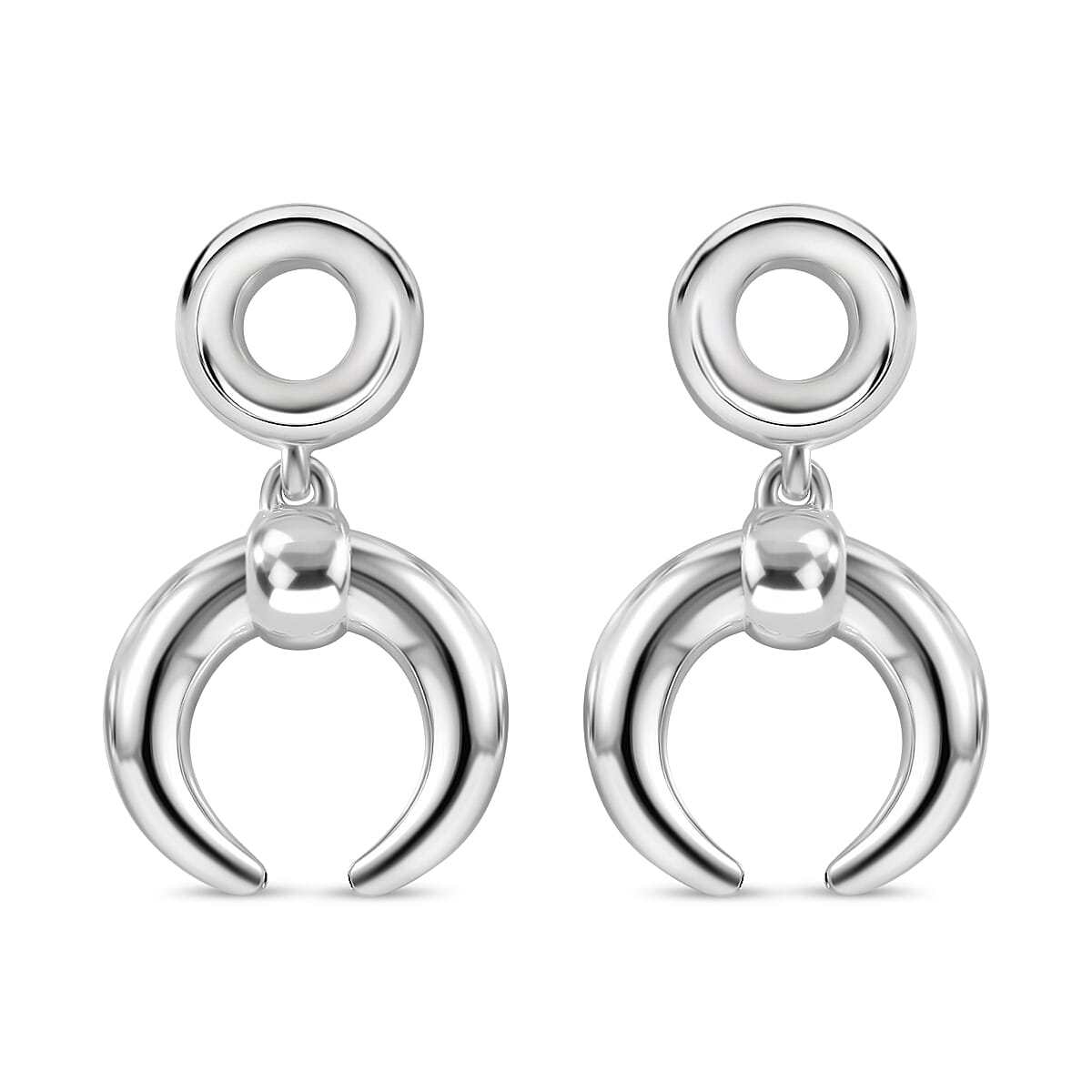 JCK Vegas Closeout - Sterling Silver Horseshoe Earrings, Silver Wt. 8 Gms