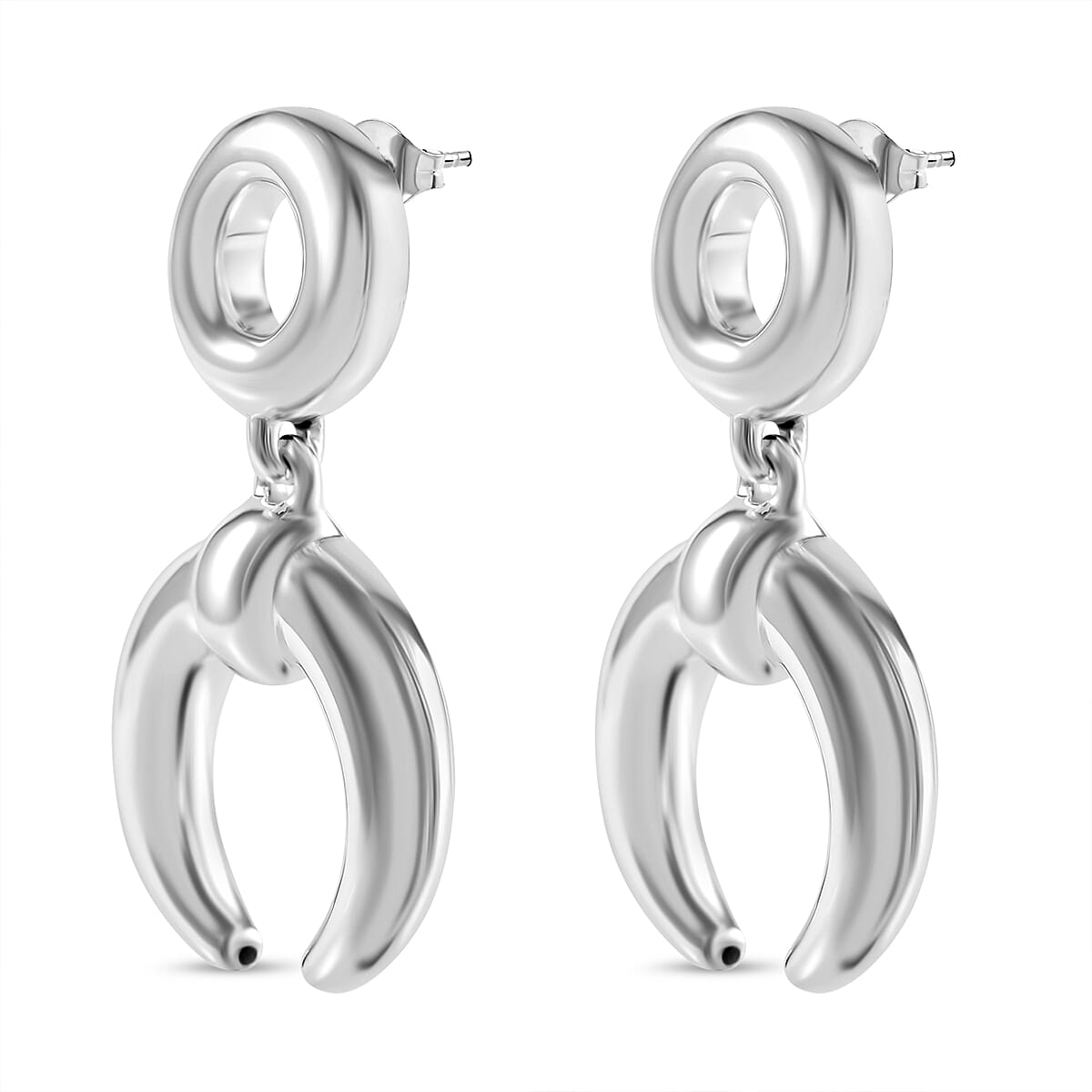 JCK Vegas Closeout - Sterling Silver Horseshoe Earrings, Silver Wt. 8 Gms