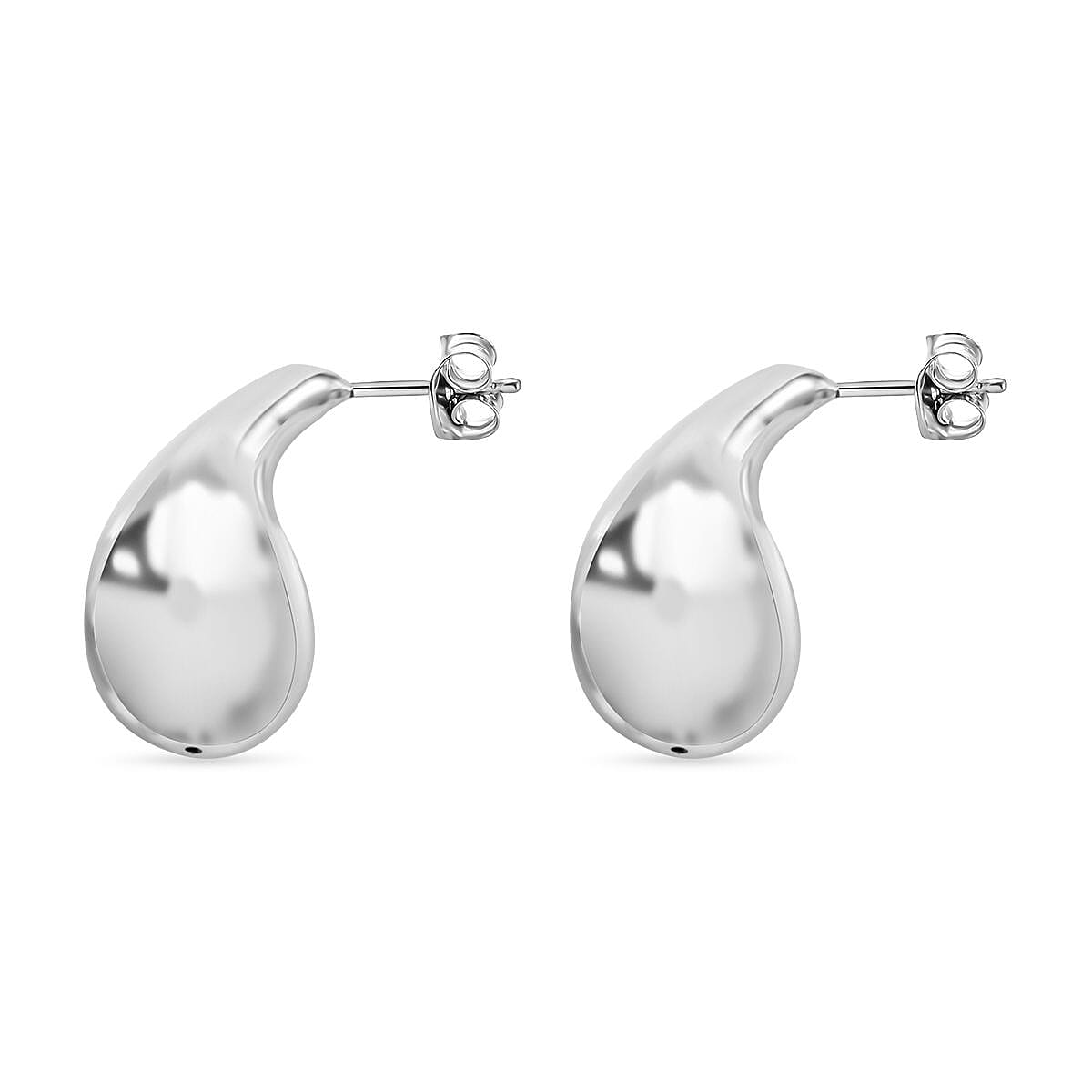 JCK Vegas Close Out - Sterling Silver Chunky Dome Earrings, Silver Wt. 6.5 Gms