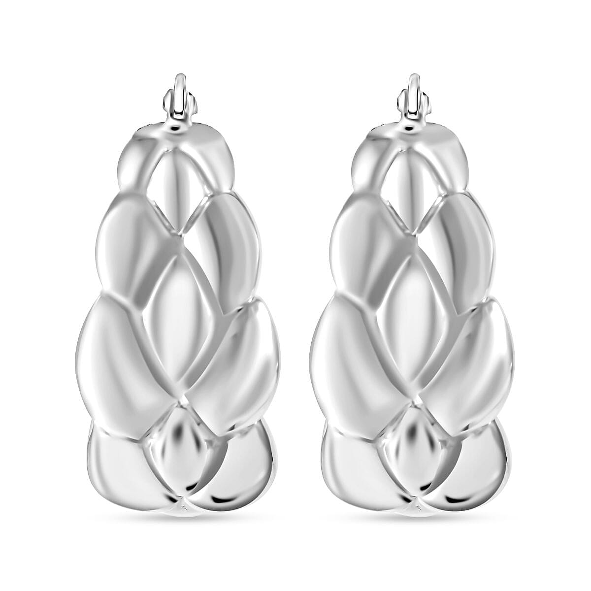 Thai Silver Vintage Braid Earrings with Clasp, Silver Wt. 8.80 Gms.