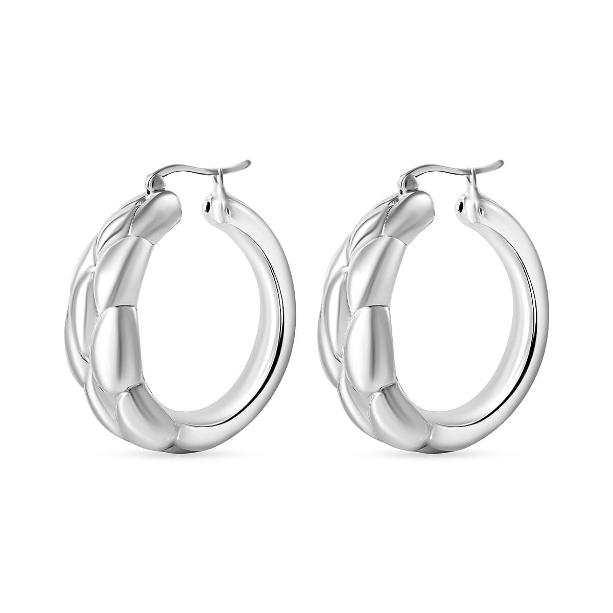 Thai Silver Vintage Braid Earrings with Clasp, Silver Wt. 8.80 Gms.