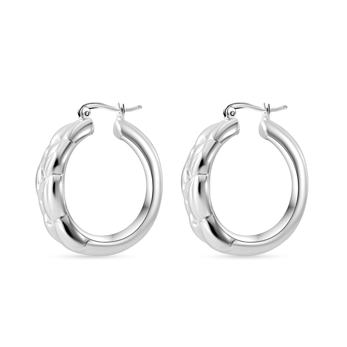 Thai Silver Vintage Braid Earrings with Clasp, Silver Wt. 8.80 Gms.