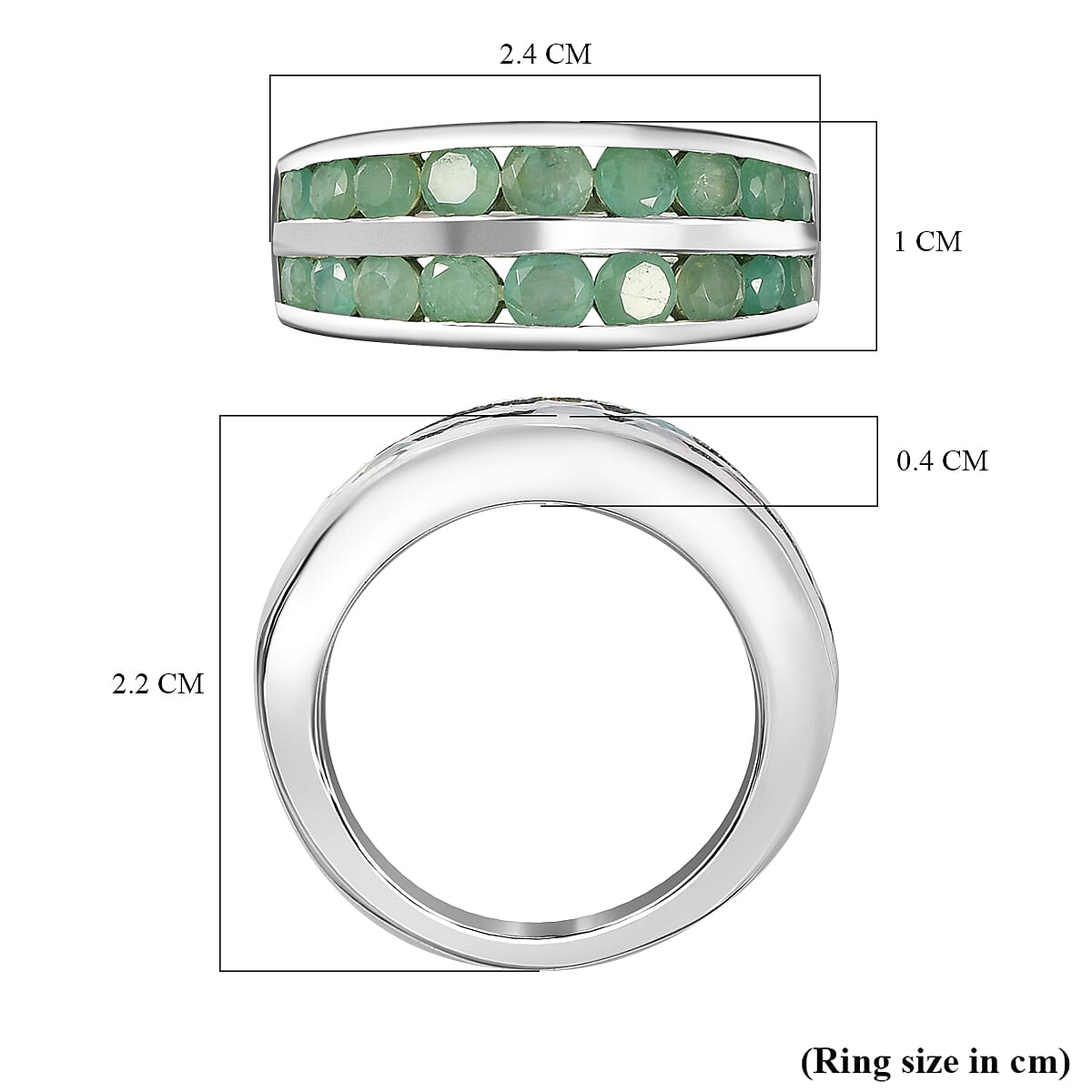 Grandidierite Half-Eternity Band Ring in Rhodium Overlay Sterling Silver 2.10 Ct Grandidierite Half-Eternity Band Ring in Rhodium Overlay Sterling Silver 2.10 Ct