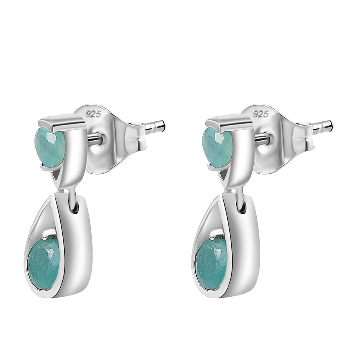 Grandidierite Dangle Earrings in Rhodium Overlay Sterling Silver 1.60 Ct