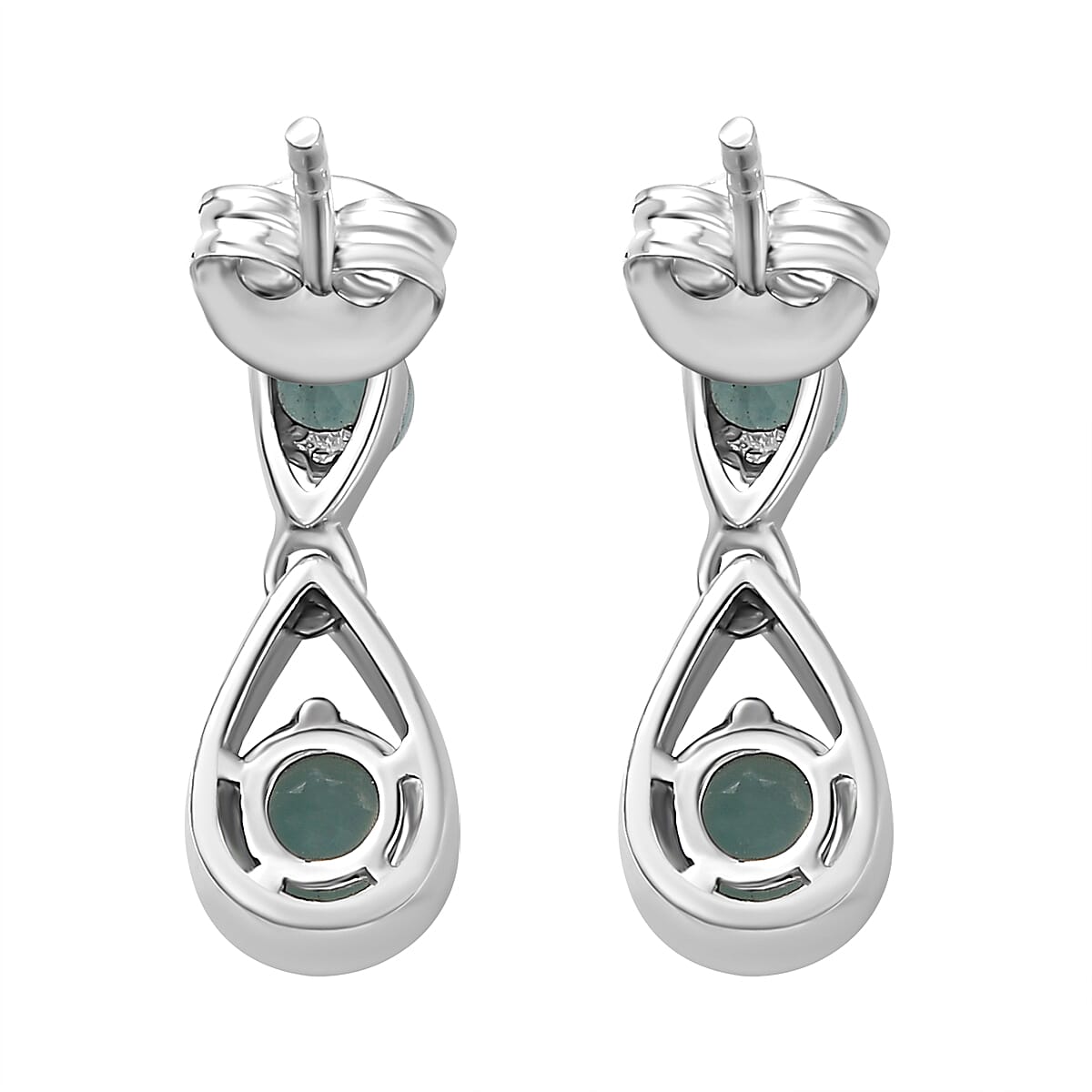 Grandidierite Dangle Earrings in Rhodium Overlay Sterling Silver 1.60 Ct