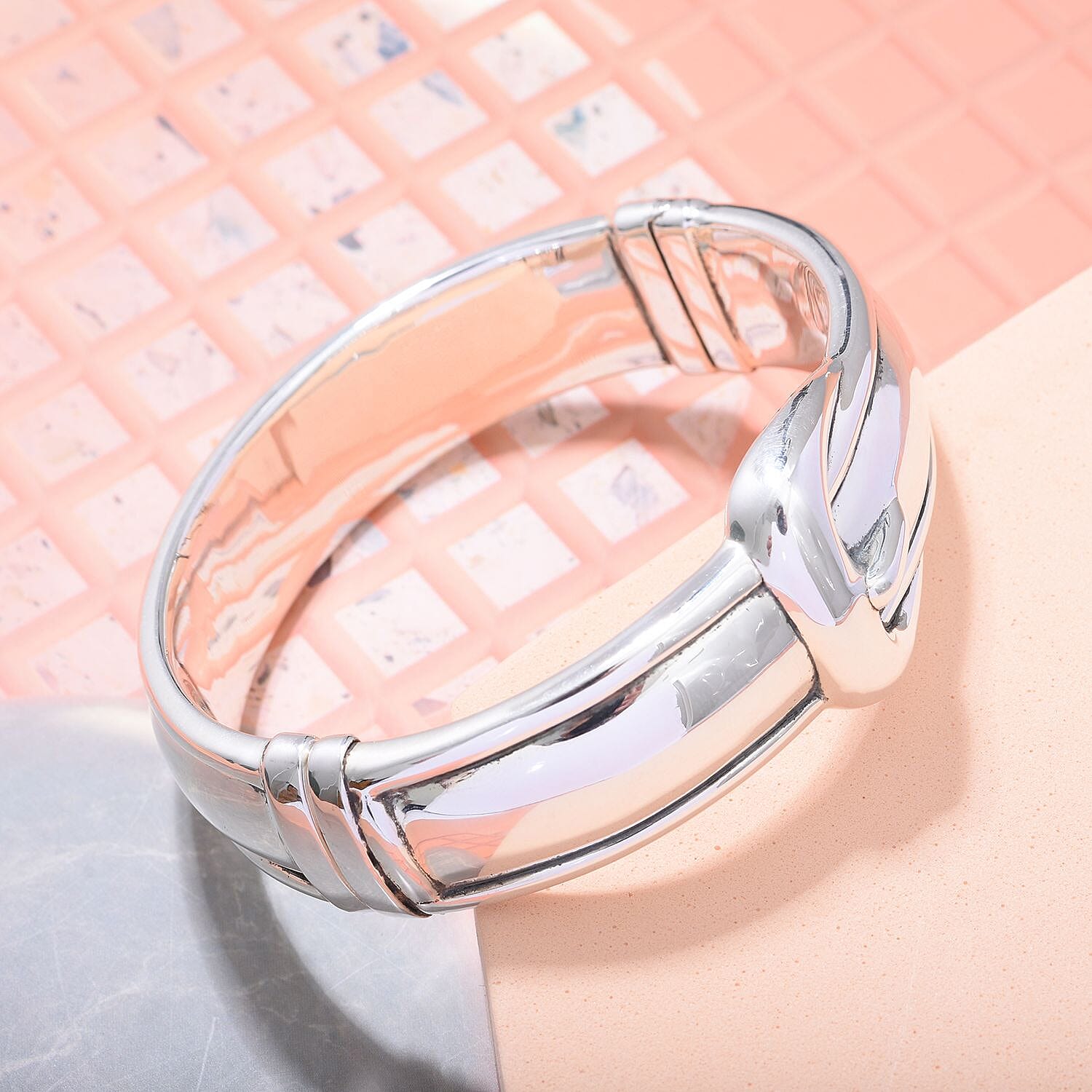 Sterling Silver Belt Buckle Bangle (Size - 7.5), Silver Wt. 33.50 Gms