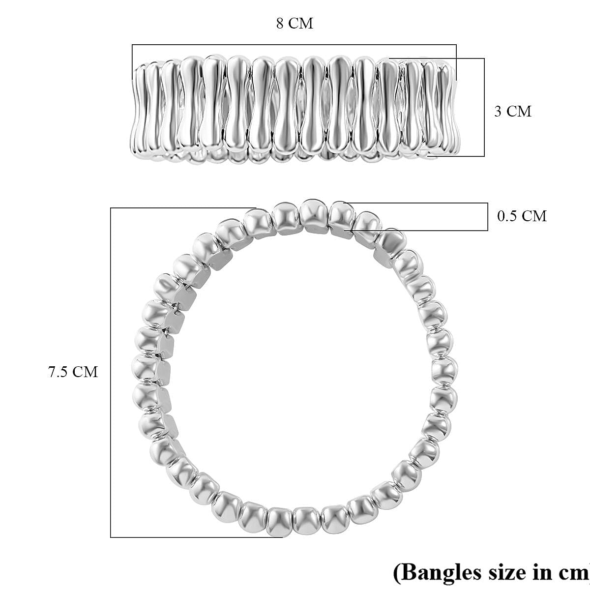 Thai Silver Stretchable Bamboo Bracelet (Size - 7.5), Silver Wt. 20.50 Gms.