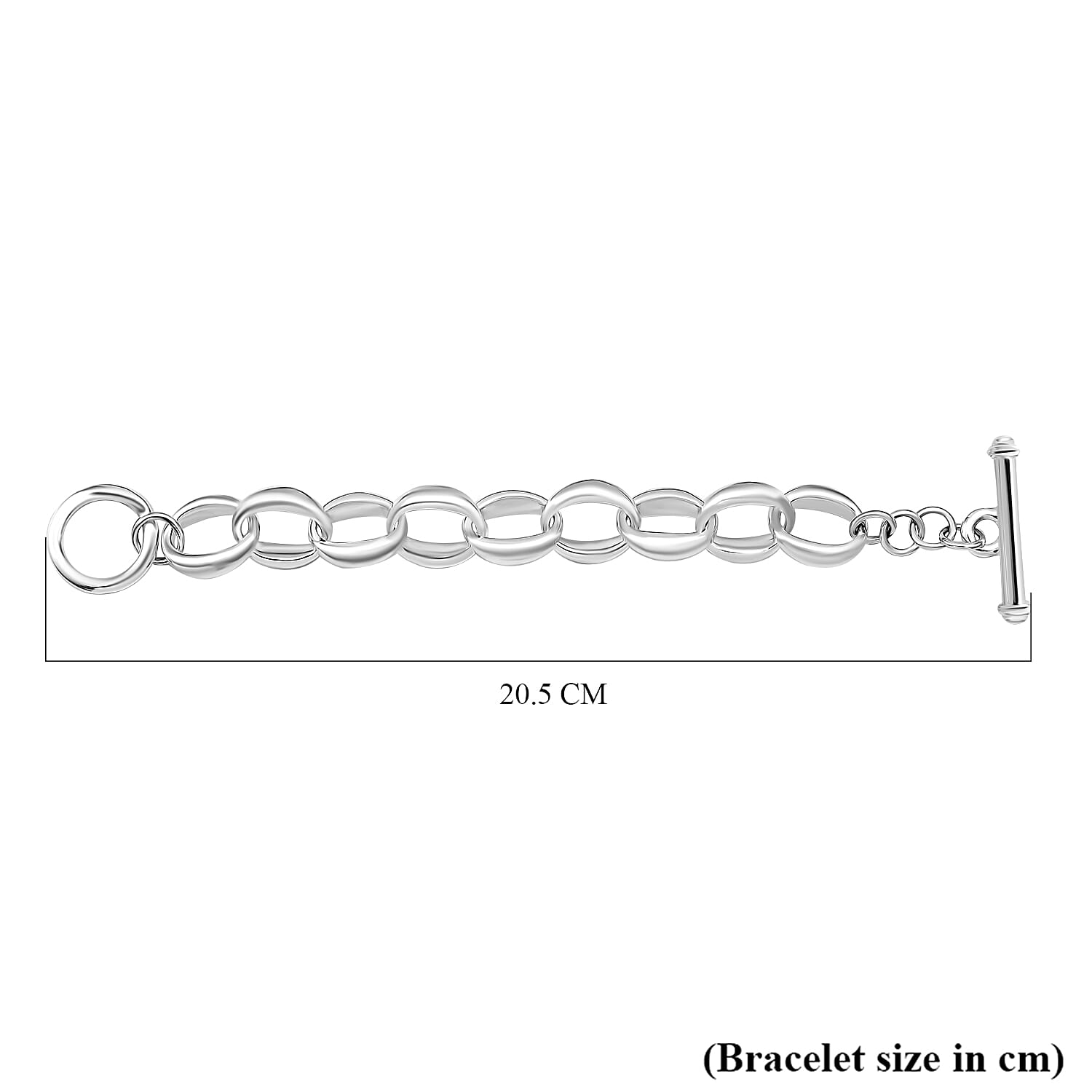 Sterling Silver Bracelet (Size - 8), Silver Wt. 16.99 Gms