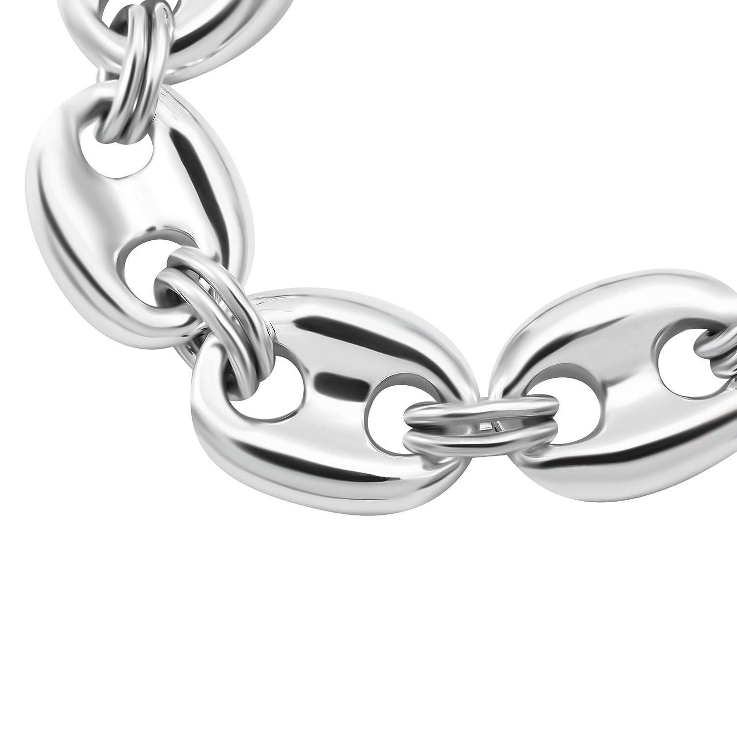 One Time Closeout - Sterling Silver Designer Inspired Mariner Bracelet (Size - 7.5), Silver Wt. 24.78 Gms