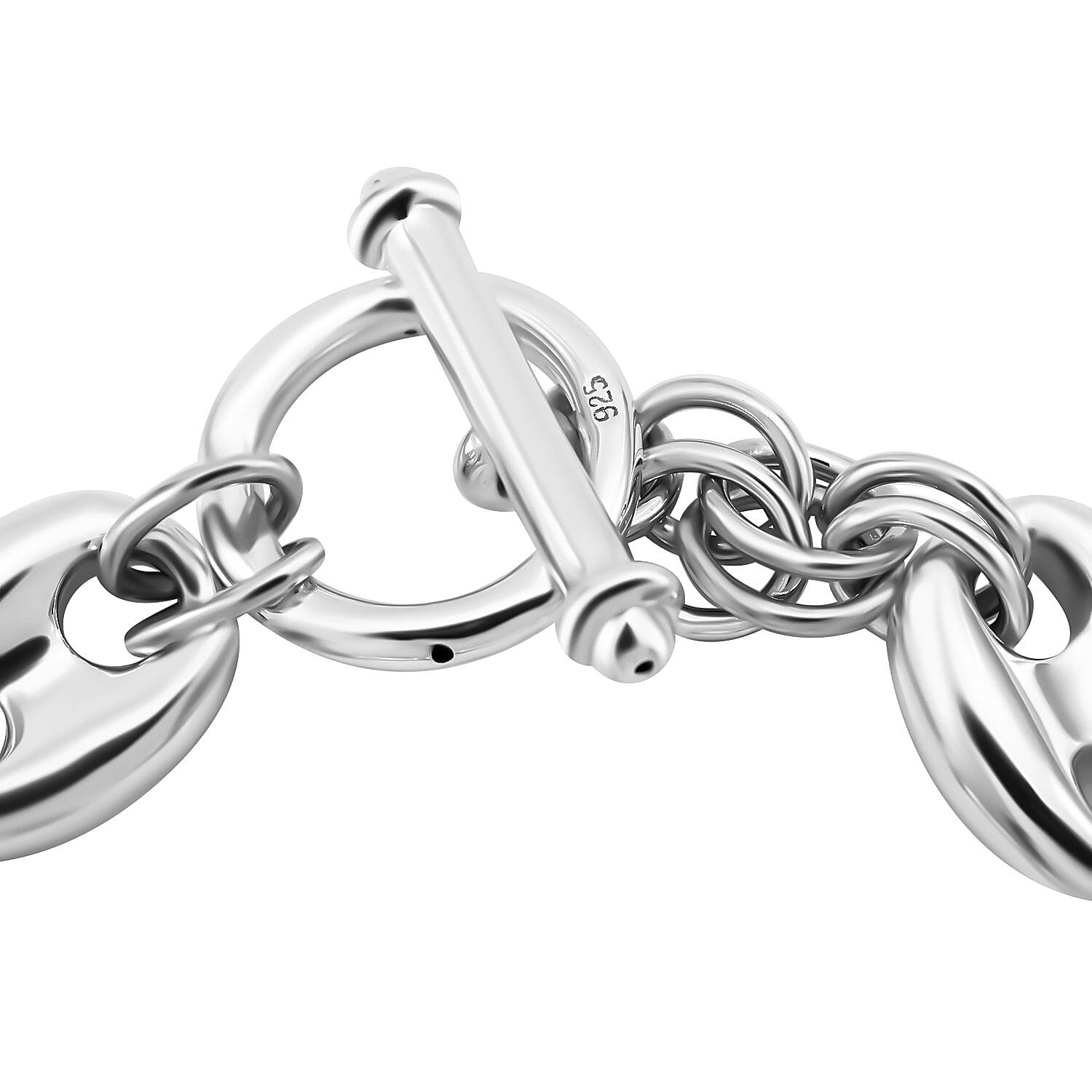 One Time Closeout - Sterling Silver Designer Inspired Mariner Bracelet (Size - 7.5), Silver Wt. 24.78 Gms