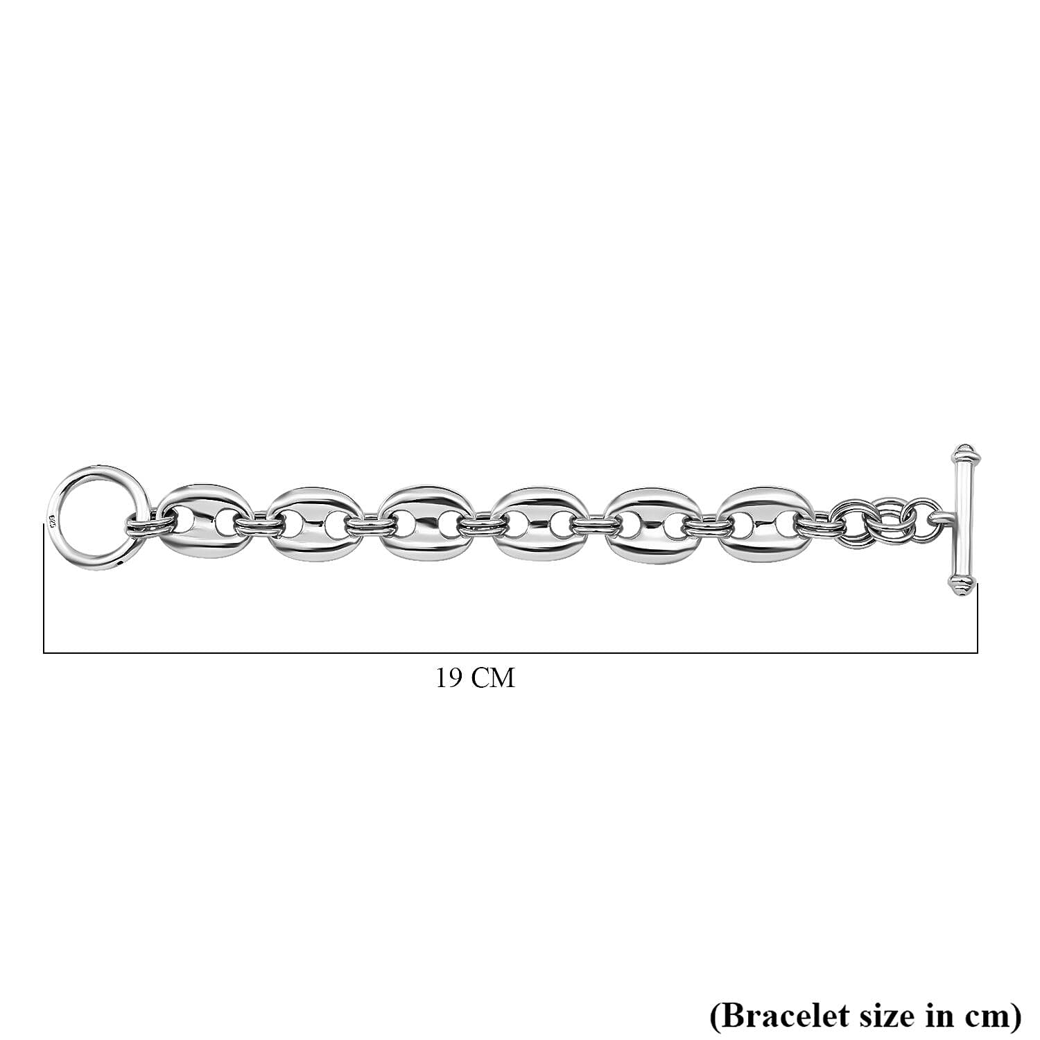 One Time Closeout - Sterling Silver Designer Inspired Mariner Bracelet (Size - 7.5), Silver Wt. 24.78 Gms