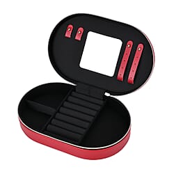 Leatherette Oval Shape Jewellery Organiser with Black Velvet Lining