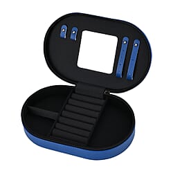 Leatherette Oval Shape Jewellery Organiser with Black Velvet Lining