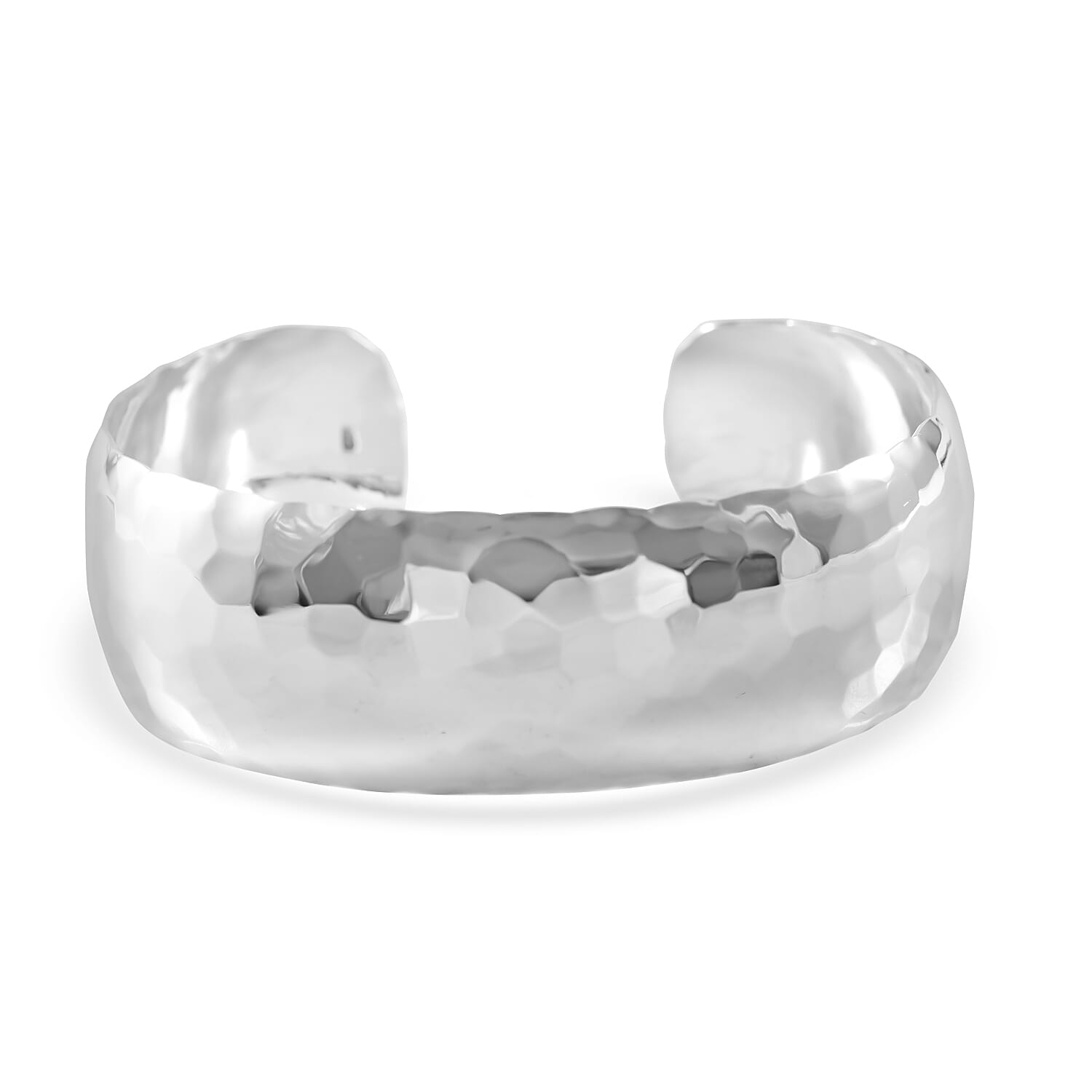 JCK Vegas Closeout - Sterling Silver Cuff Bangle (Size 7.5 - 8), Silver Wt. 22.50 Gms