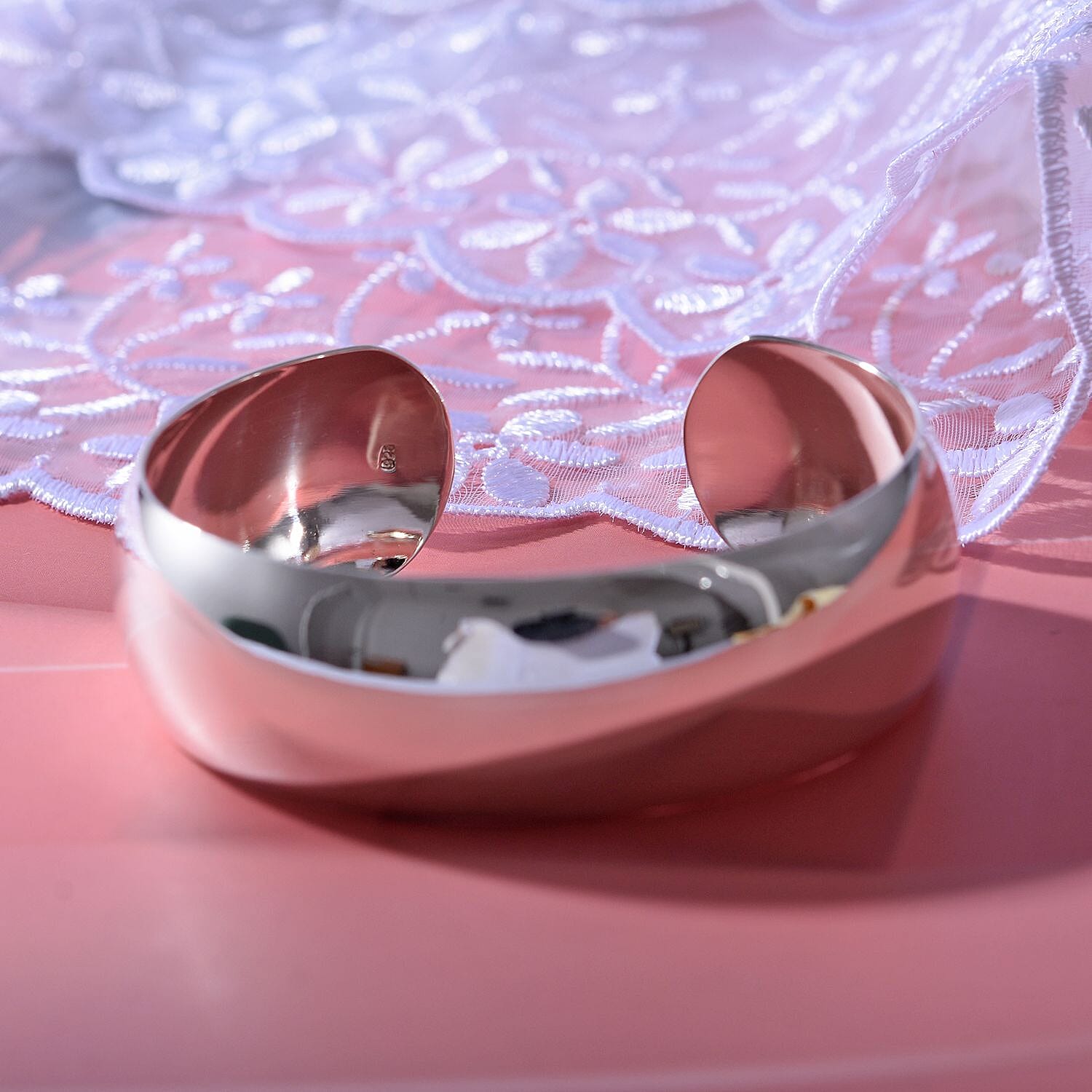 Vicenza Find - Sterling Silver Bangle (Size 7.5 Inch) Silver Wt. 24.00 Gms.