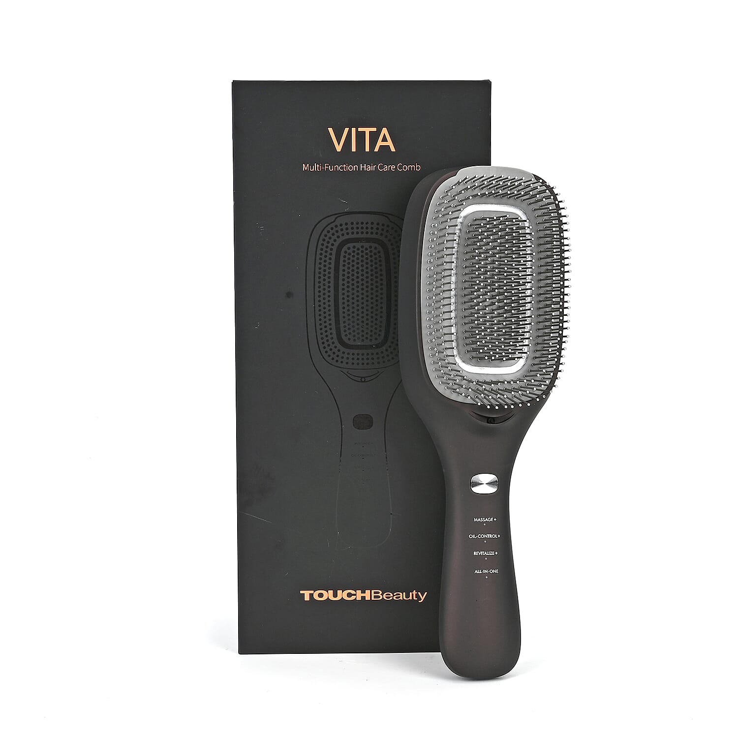 TOUCH BEAUTY- VITA 5-in-1 Hair Care Brush -  Ion Therapy, EMS, Sonic Massage, LLLT , Red and Blue Light Therapy - Black