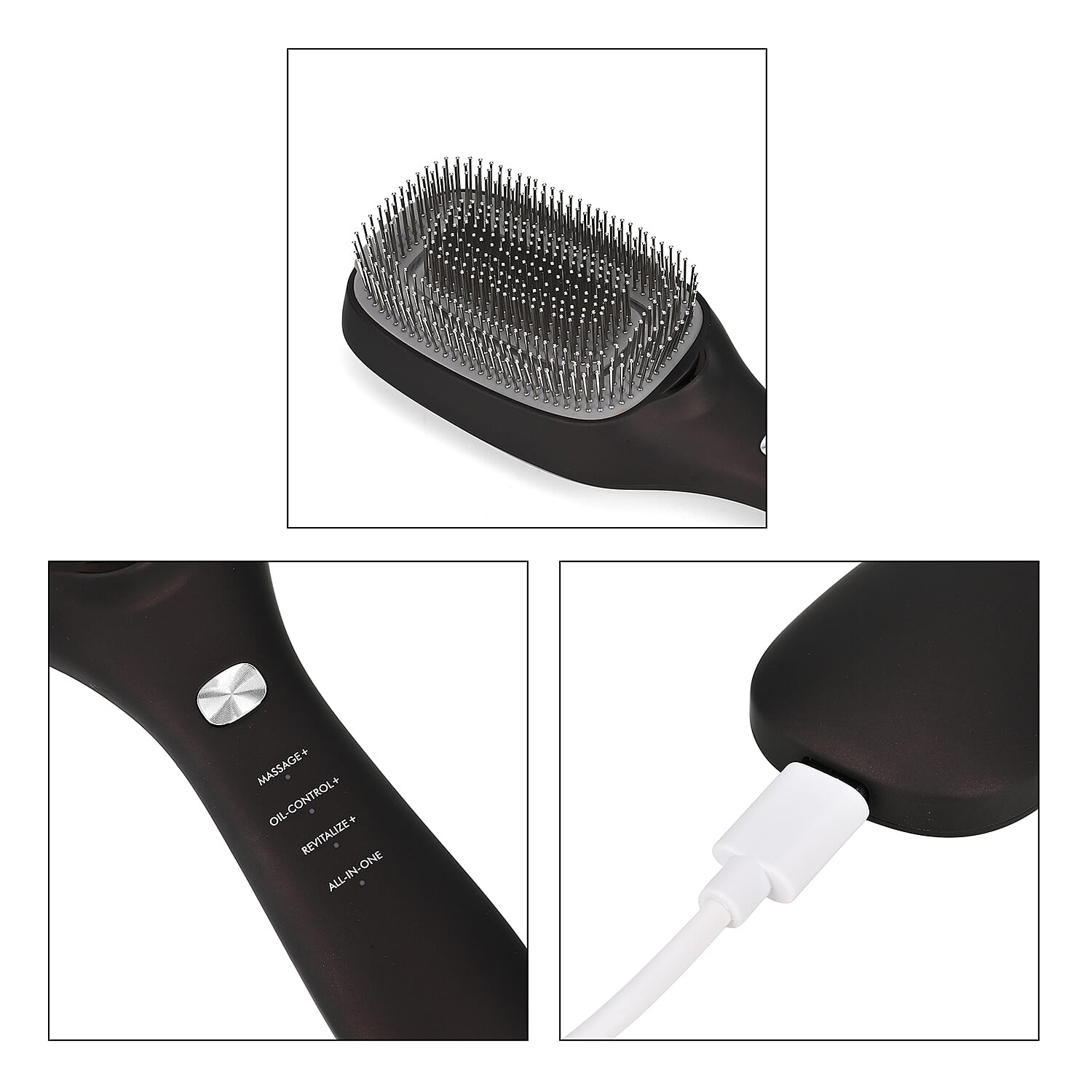 TOUCH BEAUTY- VITA 5-in-1 Hair Care Brush -  Ion Therapy, EMS, Sonic Massage, LLLT , Red and Blue Light Therapy - Black