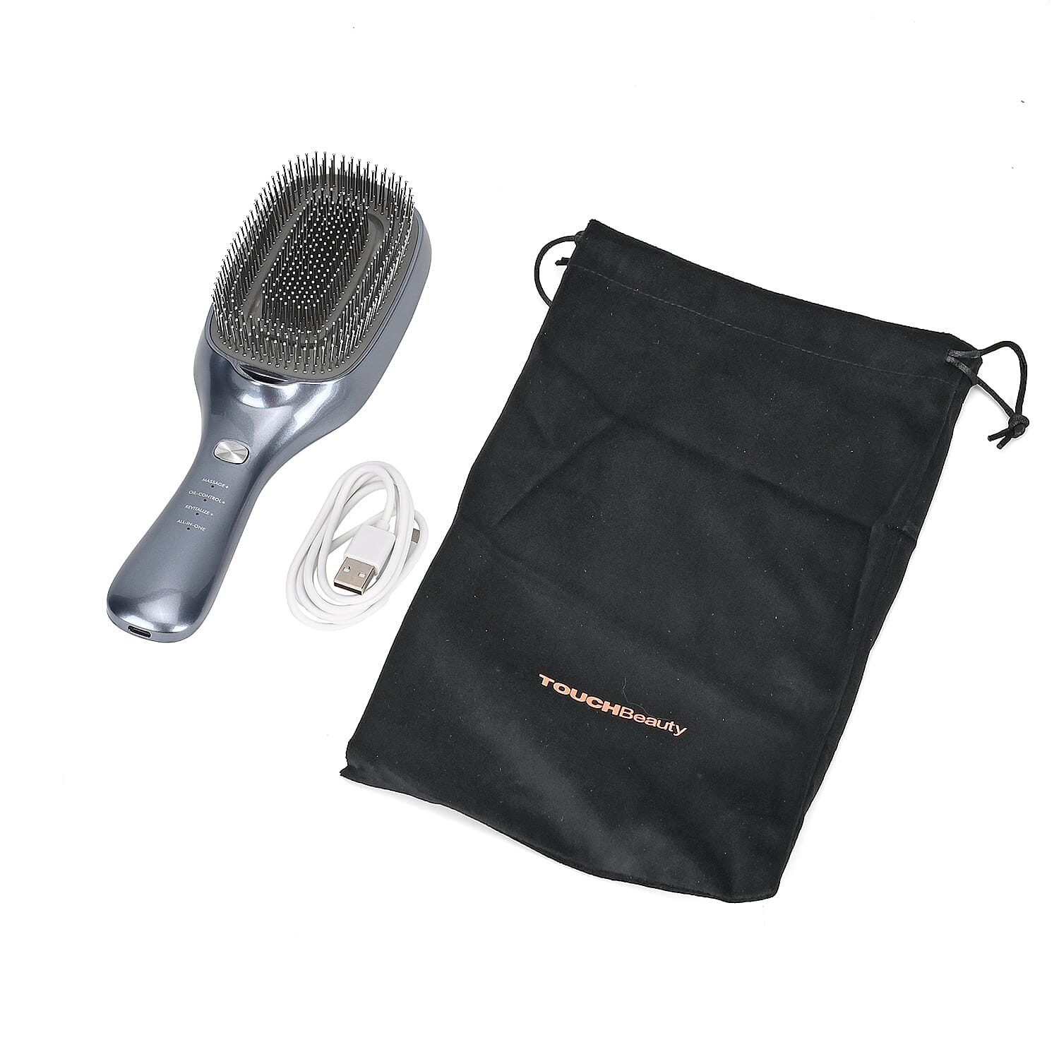 TOUCH BEAUTY- VITA 5-in-1 Hair Care Brush -  Ion Therapy, EMS, Sonic Massage, LLLT , Red and Blue Light Therapy - Grey