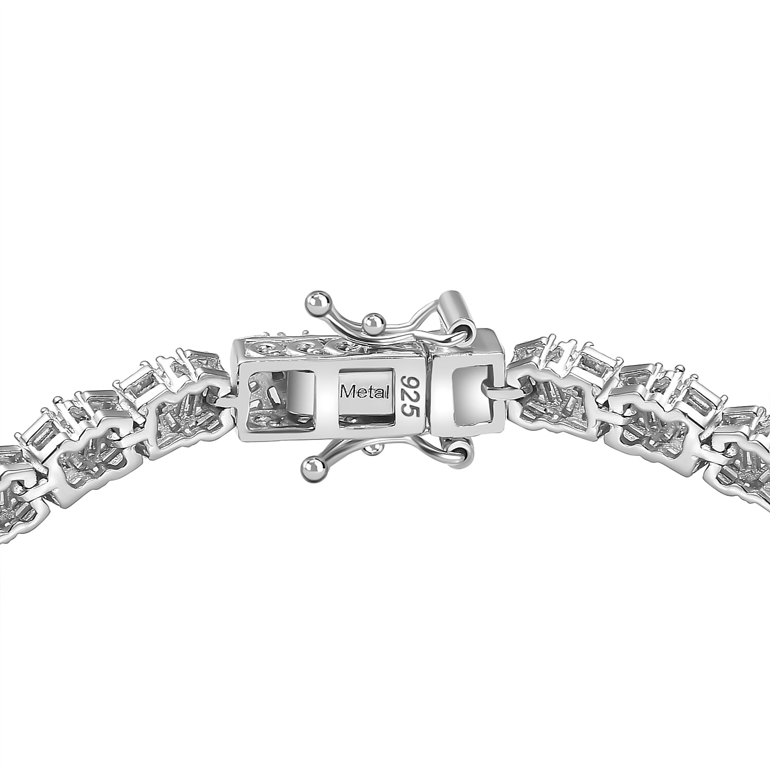 Designer Inspired Close Out - Natural Diamond Firecracker Bracelet (Size - 7.5) in Rhodium Overlay Sterling Silver 2.35 Cts