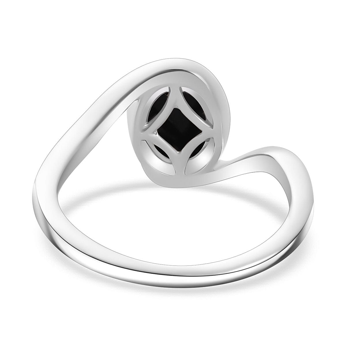 Boulder Opal Triplet Solitaire Ring in Rhodium Overlay Sterling Silver