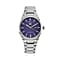 GENOA TIME V2 Japanese Movement Silver Dial Blue Plated 3ATM WR Watch with Stainless Steel Strap