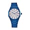 GENOA TIME V2 Japanese Movement Silver Dial Blue Plated 3ATM WR Watch with Stainless Steel Strap