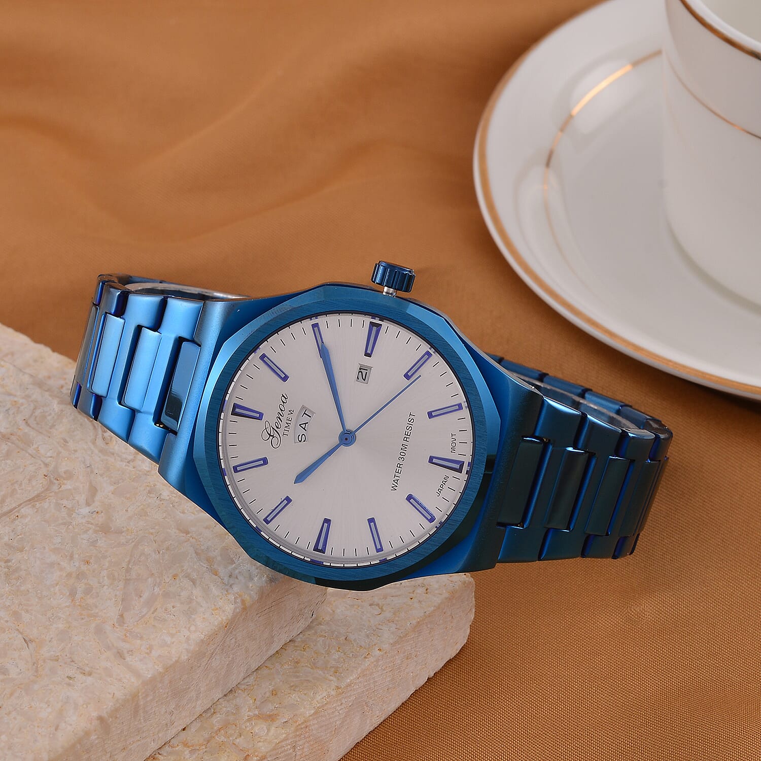 Designer Inspired - Genoa Seiko AL33 Japanese Movement Watch  - Silver Dial