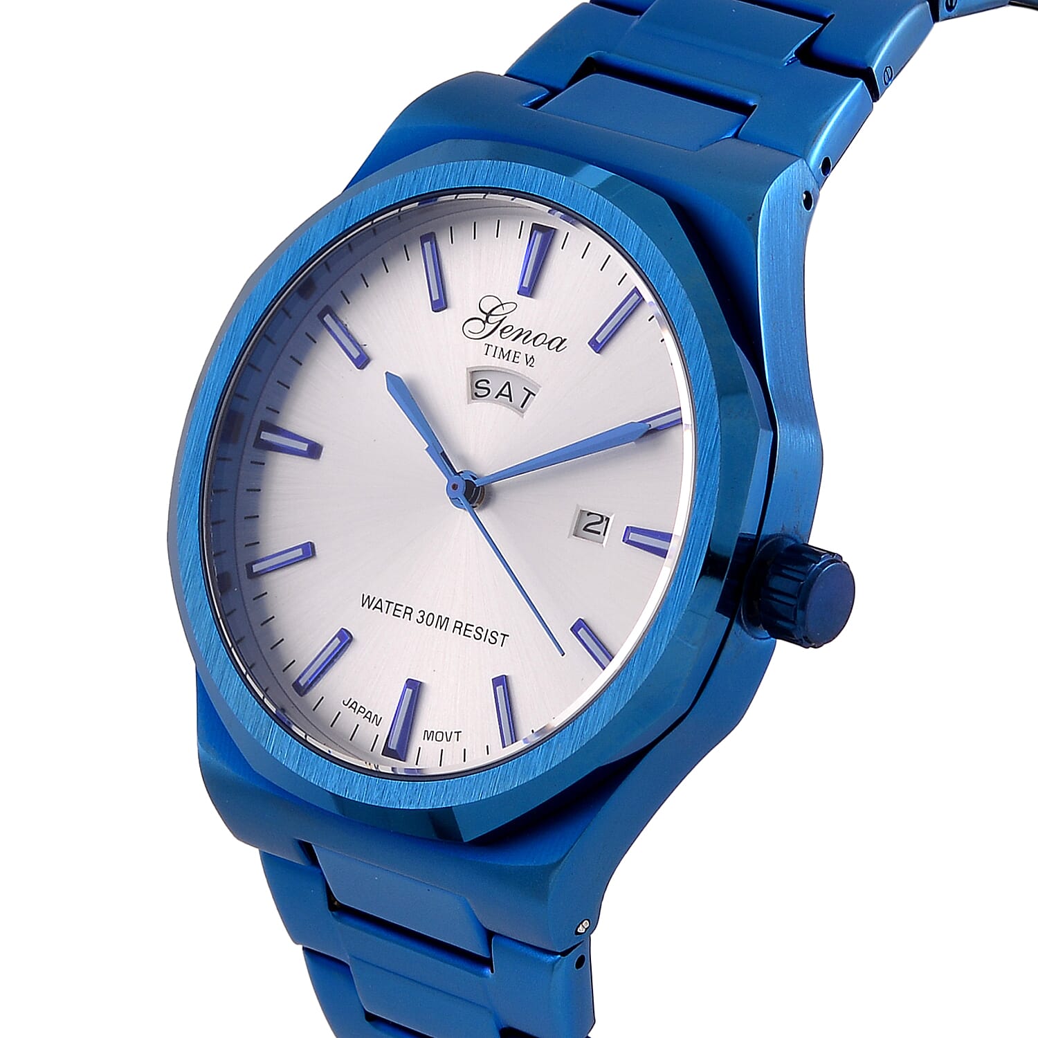 Designer Inspired - Genoa Seiko AL33 Japanese Movement Watch  - Silver Dial