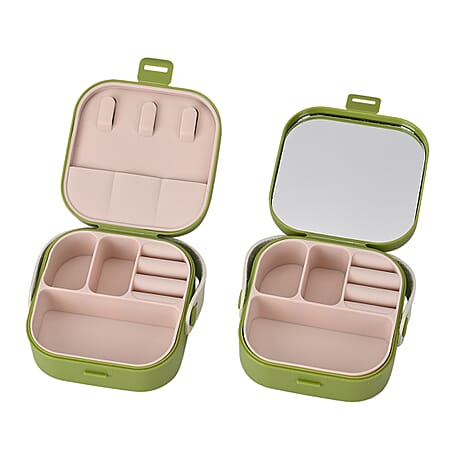 Set of 2 - Solid Jewellery Box - Green