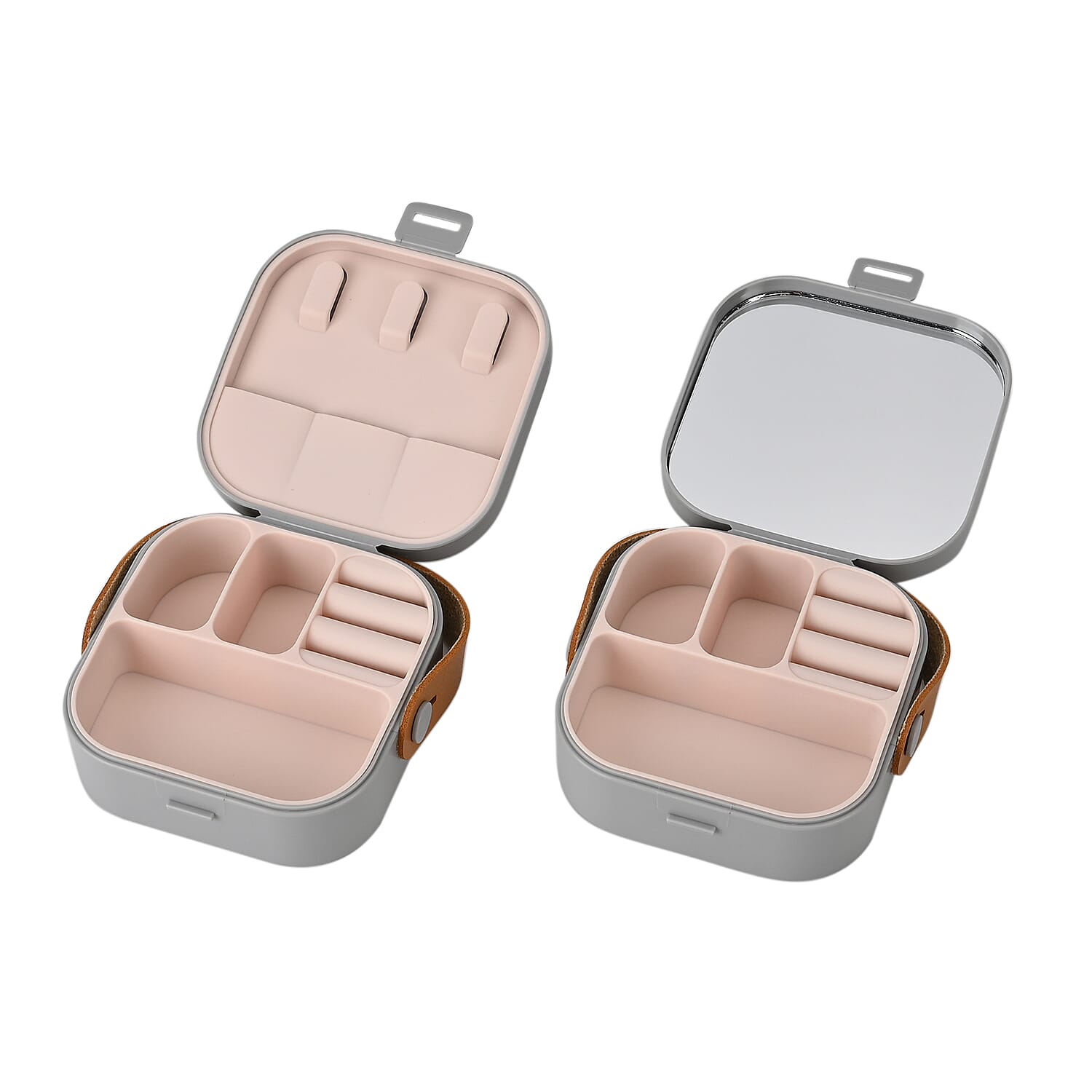 Set of 2 - Solid Jewellery Boxes  - Grey & Green