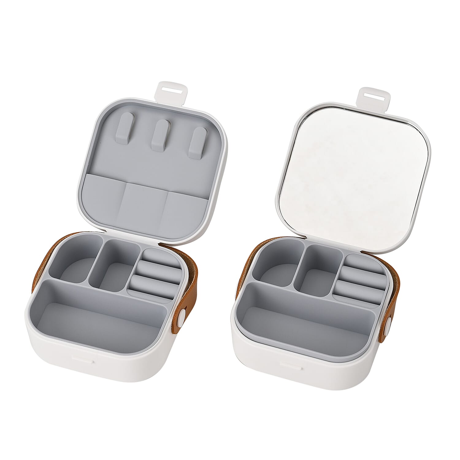 Set of 2 - Solid Jewellery Boxes  - White & Green