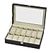Luxury Watch Display Box with 12 Velvet Watch Cushions and Transparent Window
