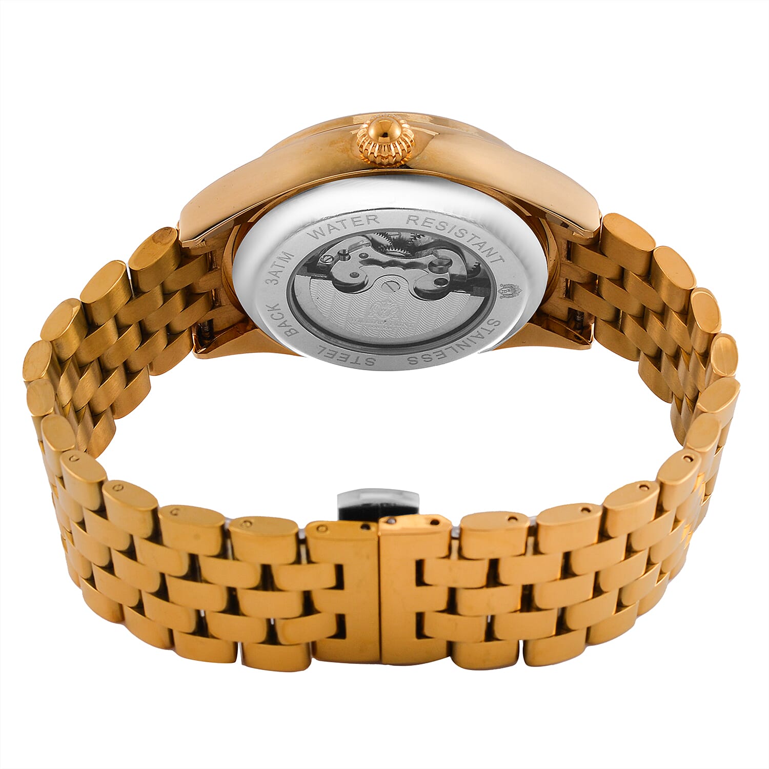 William Hunt Limited Edition Constellation Automatic Watch With Rotating Globe Presented in a Gift Box - Gold