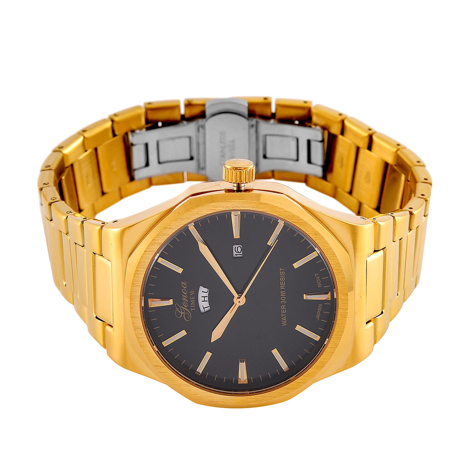 Designer Inspired - Genoa Seiko AL33 Japanese Movement Watch  - Black Dial