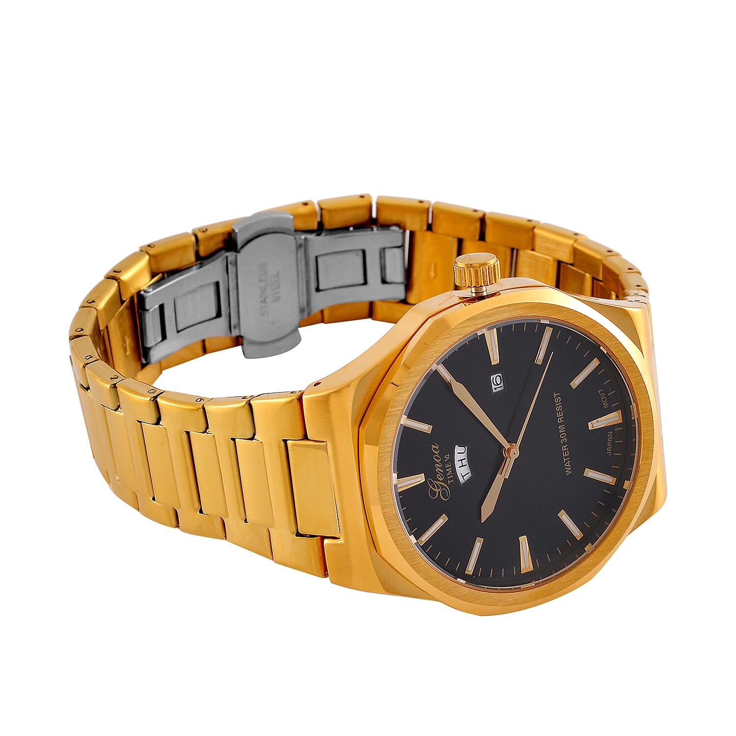 Designer Inspired - Genoa Seiko AL33 Japanese Movement Watch  - Black Dial