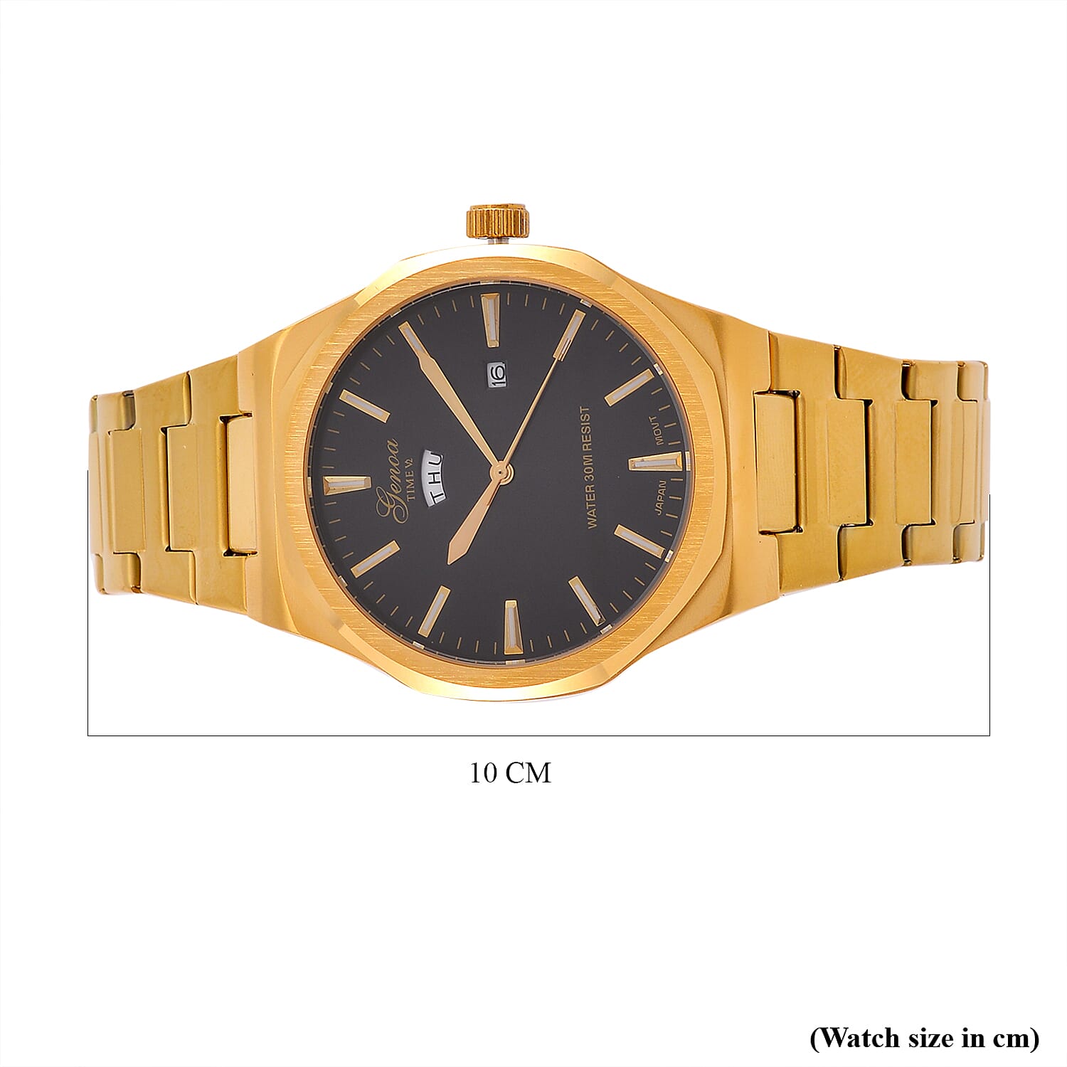 Designer Inspired - Genoa Seiko AL33 Japanese Movement Watch  - Black Dial