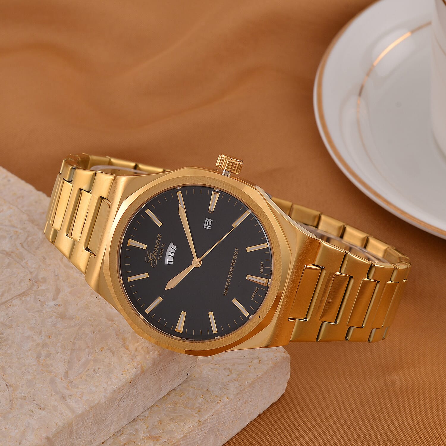 Designer Inspired - Genoa Seiko AL33 Japanese Movement Watch  - Black Dial