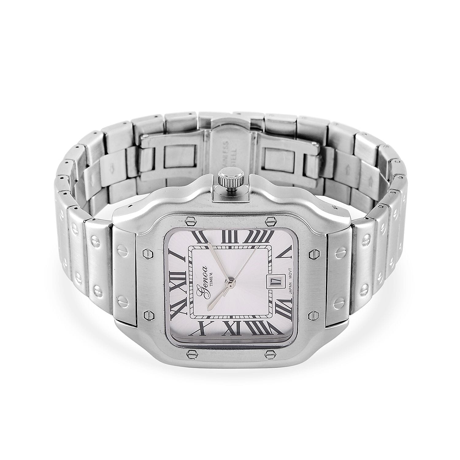 GENOA Japan Movt. 3ATM Water Resistant Watch with Stainless Steel Strap in Silver Tone