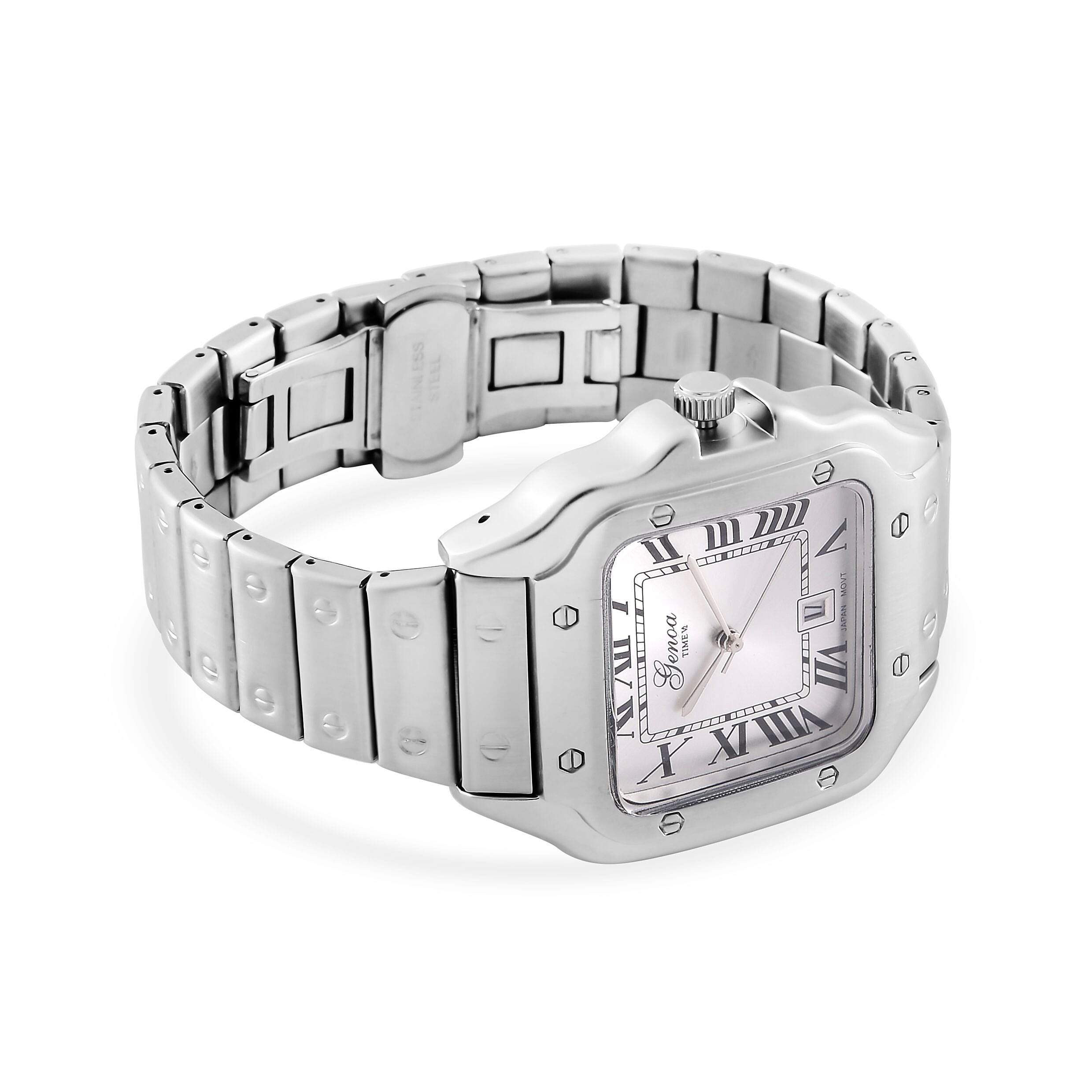 GENOA Japan Movt. 3ATM Water Resistant Watch with Stainless Steel Strap in Silver Tone