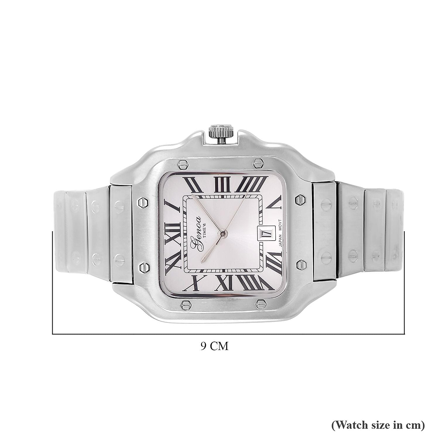 GENOA Japan Movt. 3ATM Water Resistant Watch with Stainless Steel Strap in Silver Tone