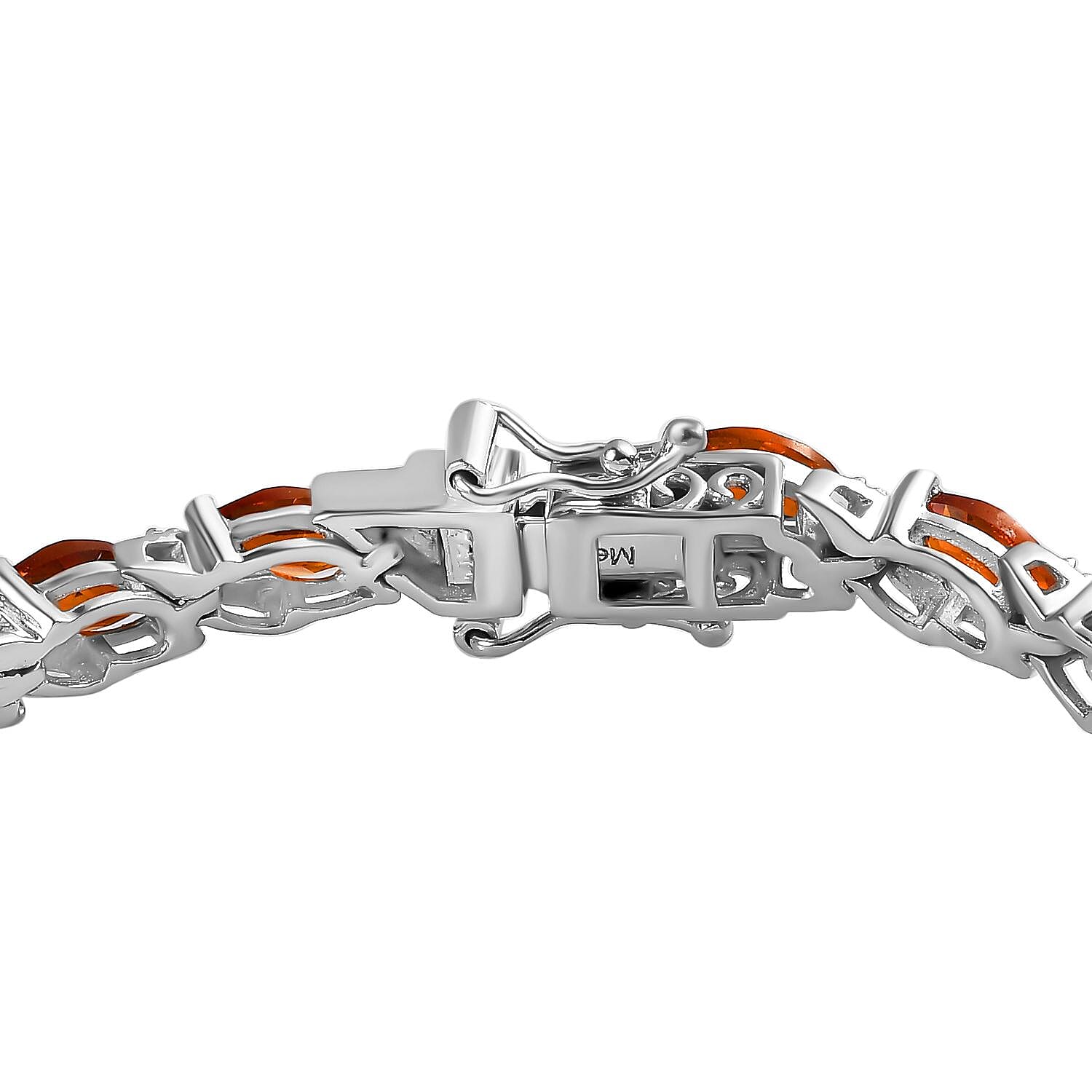 Premium Madeira Citrine Marquise Cut Bracelet (Size - 8) in Rhodium Overlay Sterling Silver 9.47 ct,  Silver Wt. 10.79 Gms