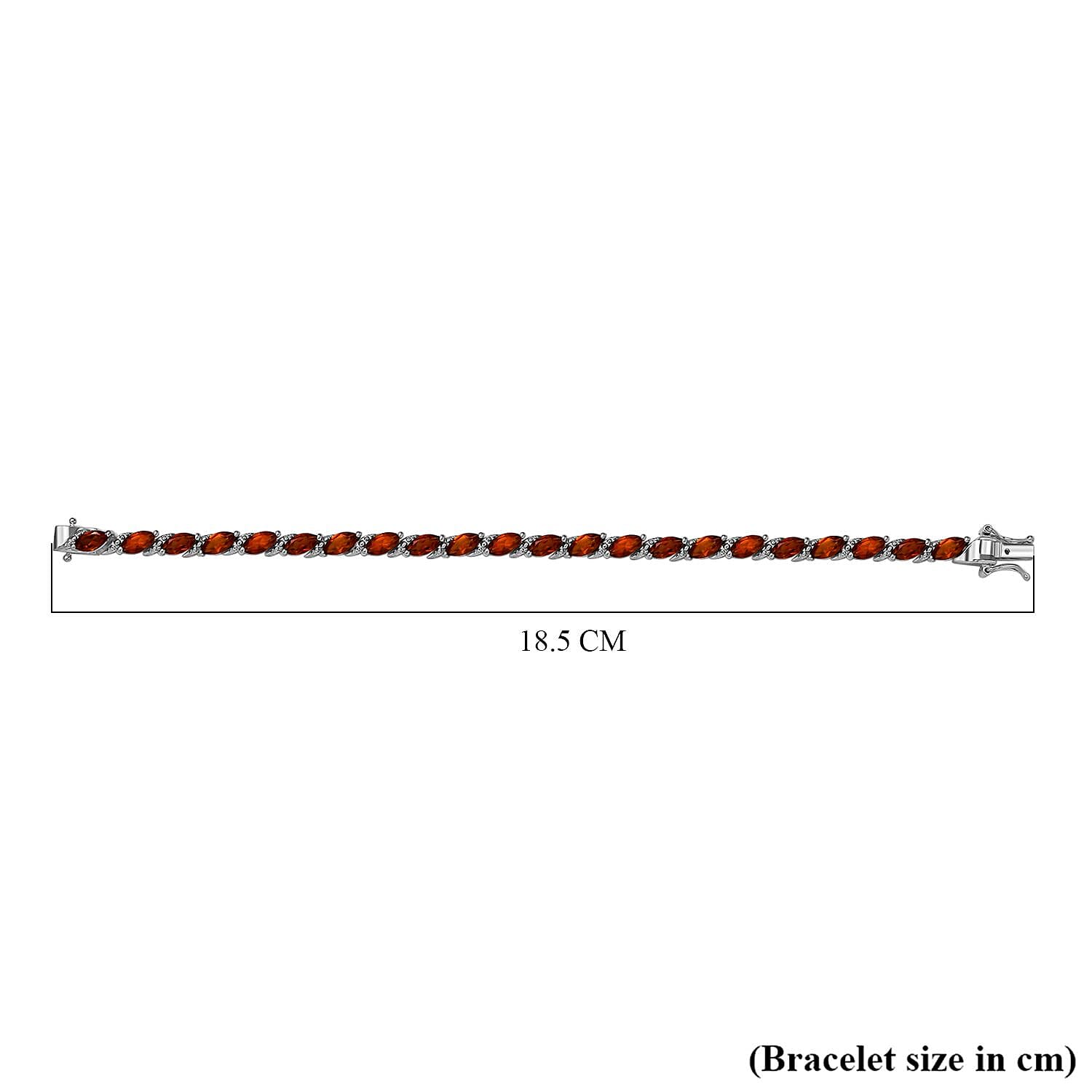 Premium Madeira Citrine Marquise Cut Bracelet (Size - 8) in Rhodium Overlay Sterling Silver 9.47 ct,  Silver Wt. 10.79 Gms