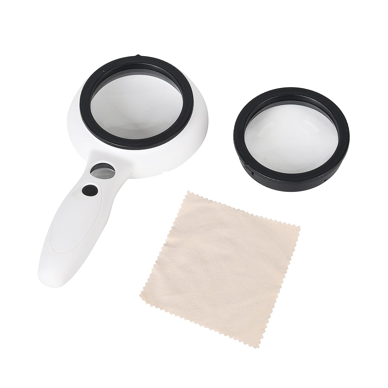 LED Handheld Interchangeable Magnifying Glass (3 x AAA Battery not inc.) - White