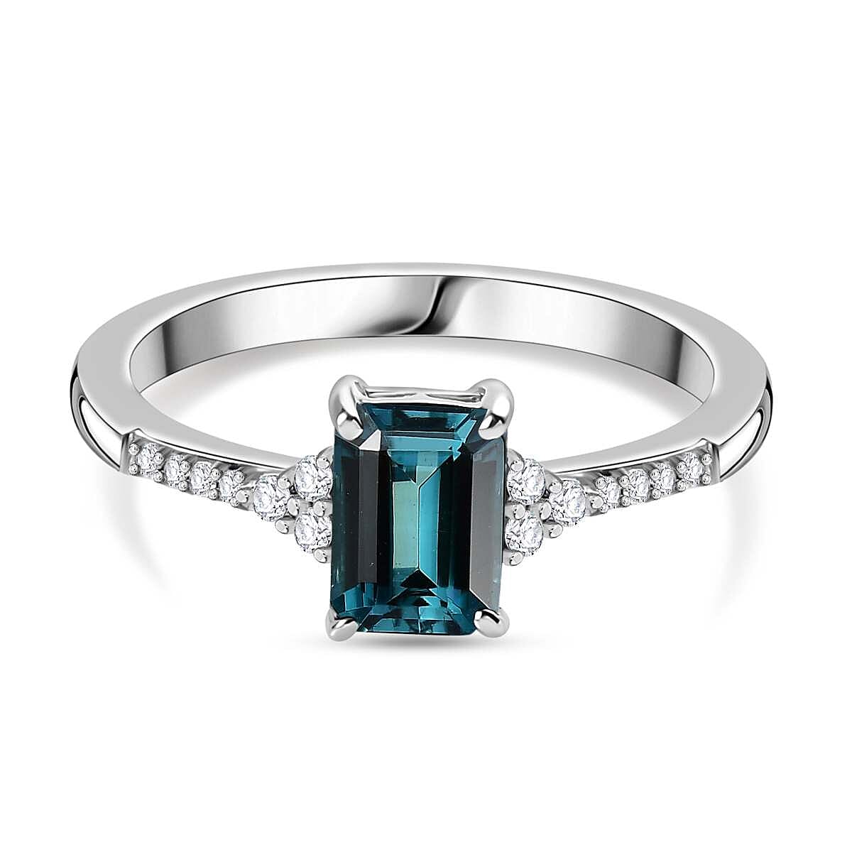 Signature Collection - 950 Platinum AAAA Mutuca Indicolite & Diamond Ring 1.15 Ct